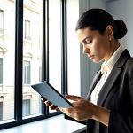**

A professional, stylish Italian businesswoman using the Eisenhower Matrix to prioritize tasks on a sleek digital tablet. The scene is a modern, sunlit office in Milan, reflecting a balance of urgency and importance in her daily workflow.

**