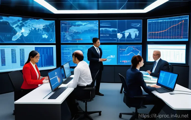 구매조달 직무의 주요 도전 과제와 해결 방법 - **Prompt:** A dynamic scene depicting a diverse team of procurement professionals, men and women of ...