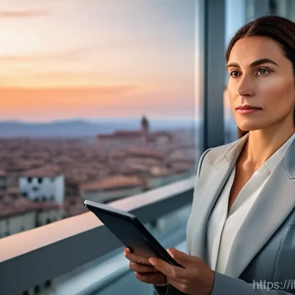 구매조달사의 연봉 수준과 협상 사례 - **Prompt:** A modern, confident Italian procurement professional, a woman in her late 30s, stands in...