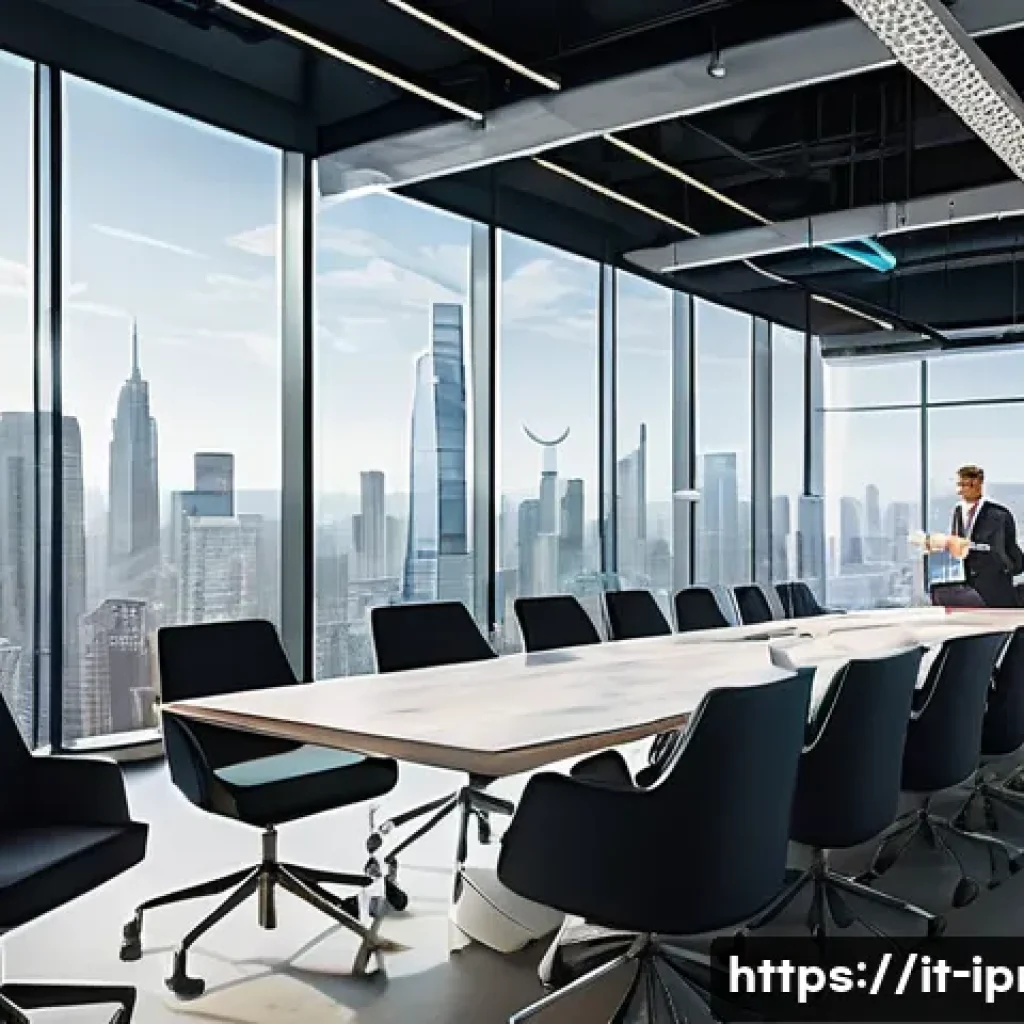 구매조달 업무에서의 크로스펑션 협업 사례 - **Prompt:** A vibrant, dynamic scene depicting a diverse group of business professionals from variou...