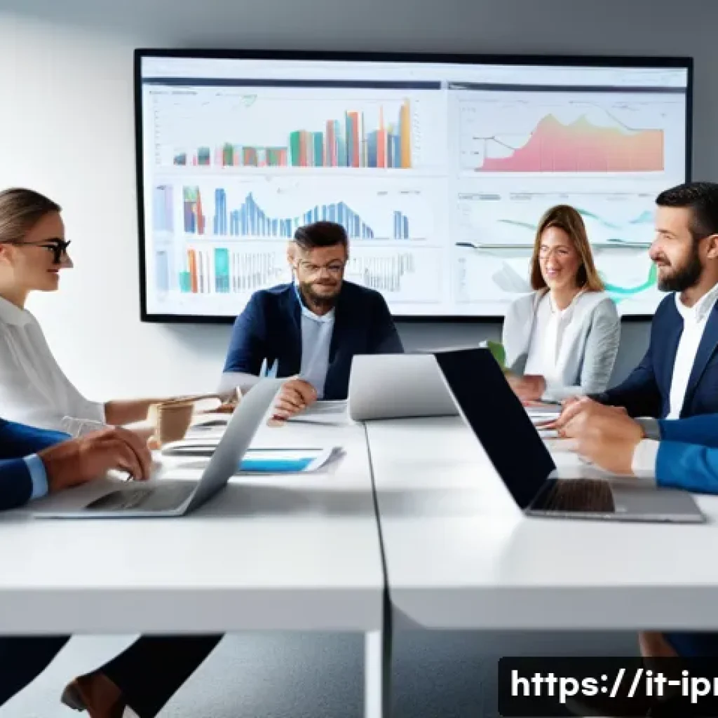구매조달사 커리어 전환 사례 - A modern Italian office environment showing a diverse group of procurement specialists and buyers co...
