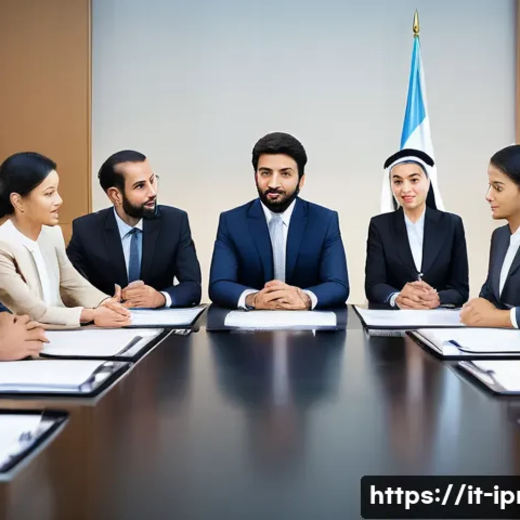 글로벌 구매조달에서의 문화적 차이 극복하기 - A professional international business meeting scene depicting a diverse group of people from Western...