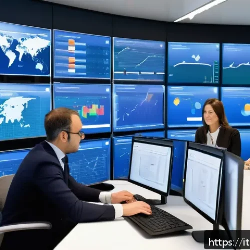 구매조달사로 성공적인 직장생활을 하는 방법 - A modern Italian supply chain control center with diverse professionals analyzing global shipment da...