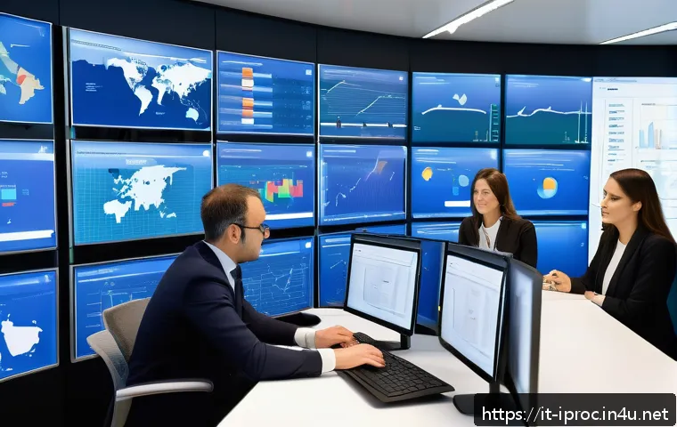 구매조달사로 성공적인 직장생활을 하는 방법 - A modern Italian supply chain control center with diverse professionals analyzing global shipment da...